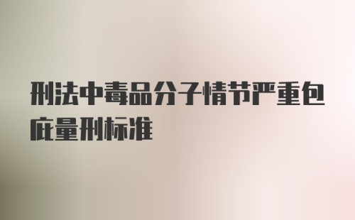 刑法中毒品分子情节严重包庇量刑标准