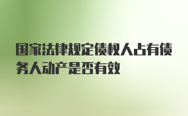 国家法律规定债权人占有债务人动产是否有效