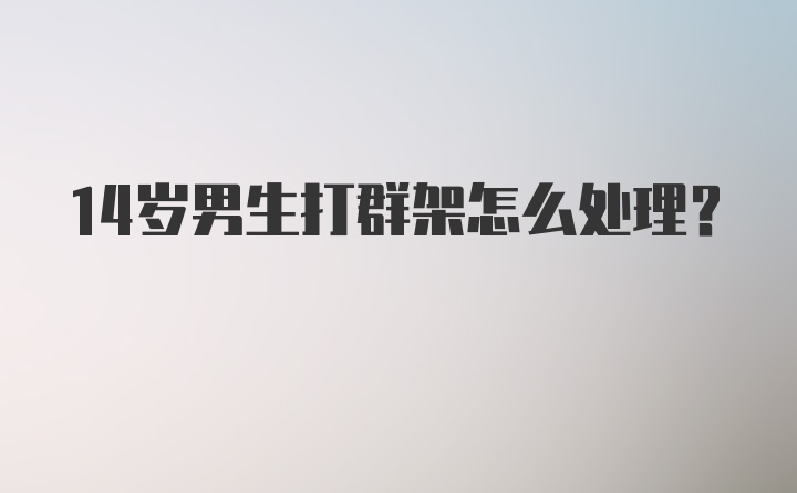 14岁男生打群架怎么处理？