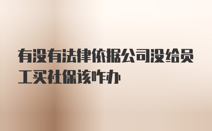 有没有法律依据公司没给员工买社保该咋办