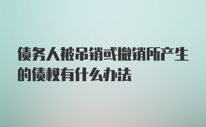 债务人被吊销或撤销所产生的债权有什么办法