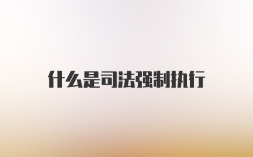 什么是司法强制执行