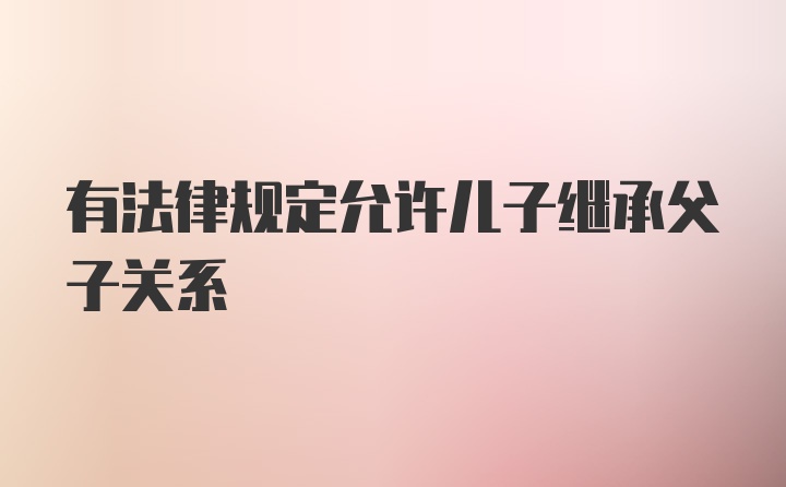 有法律规定允许儿子继承父子关系