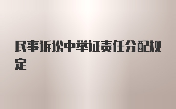 民事诉讼中举证责任分配规定