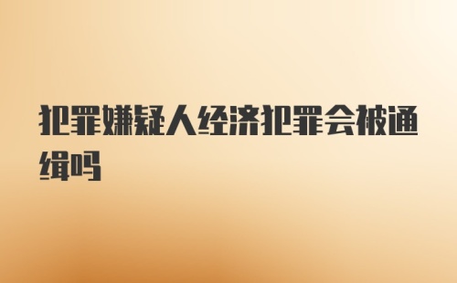 犯罪嫌疑人经济犯罪会被通缉吗