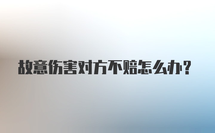 故意伤害对方不赔怎么办？