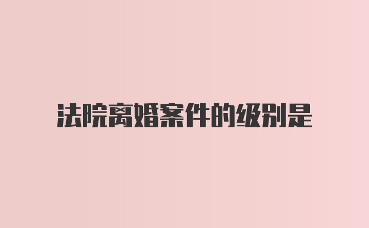 法院离婚案件的级别是