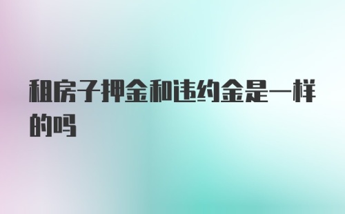 租房子押金和违约金是一样的吗