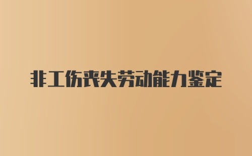 非工伤丧失劳动能力鉴定