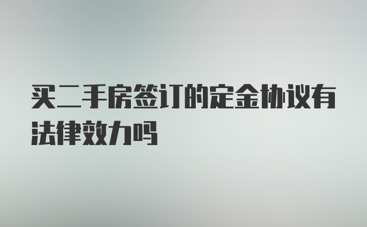 买二手房签订的定金协议有法律效力吗