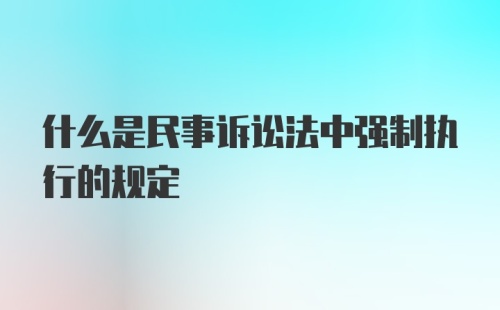 什么是民事诉讼法中强制执行的规定