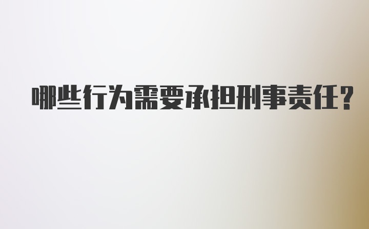 哪些行为需要承担刑事责任?