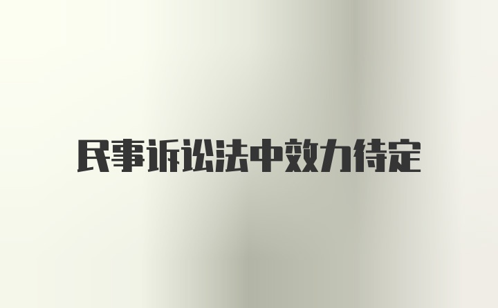 民事诉讼法中效力待定