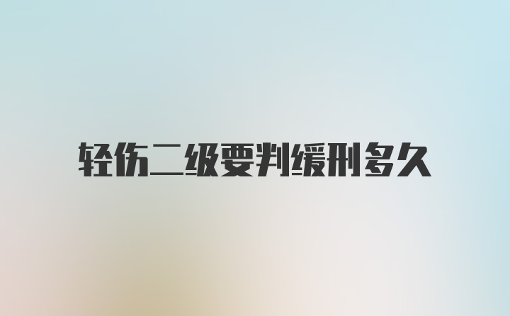 轻伤二级要判缓刑多久