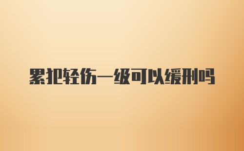 累犯轻伤一级可以缓刑吗