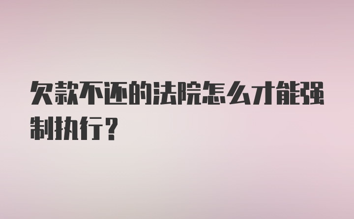 欠款不还的法院怎么才能强制执行？