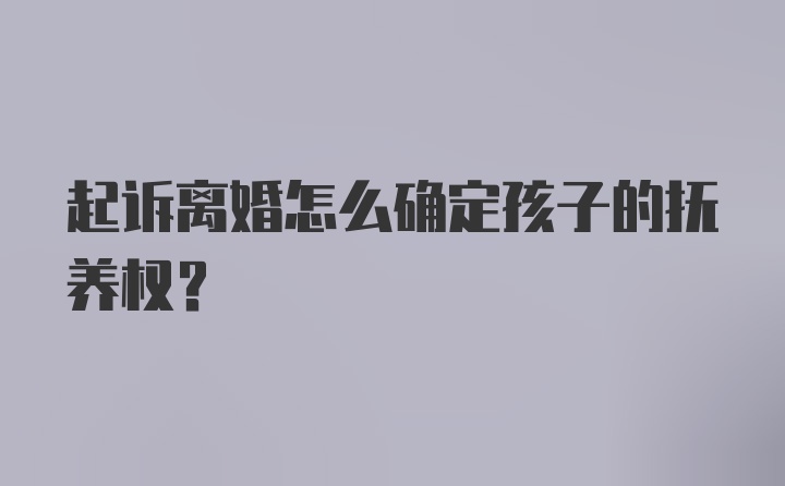 起诉离婚怎么确定孩子的抚养权？