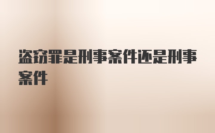 盗窃罪是刑事案件还是刑事案件