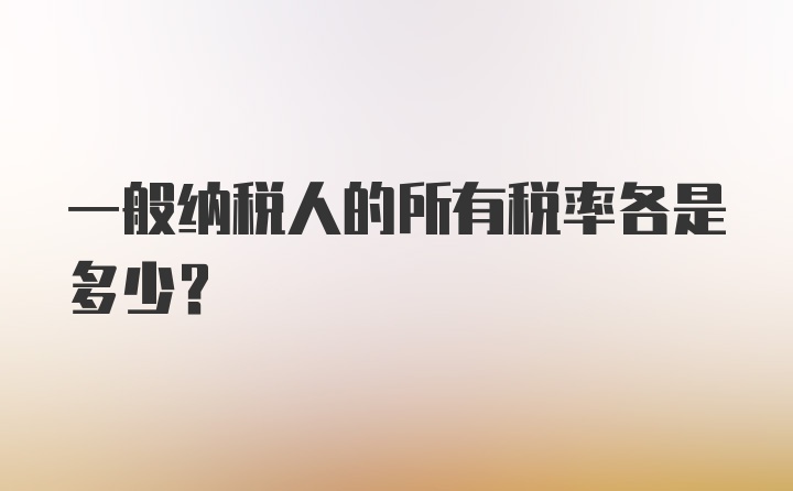 一般纳税人的所有税率各是多少？