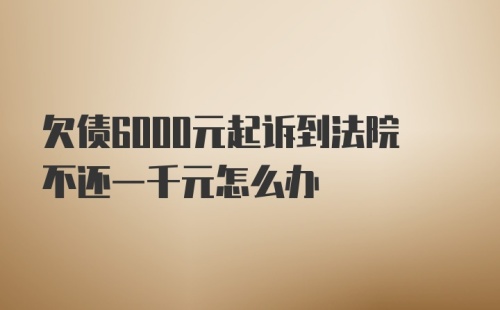 欠债6000元起诉到法院不还一千元怎么办