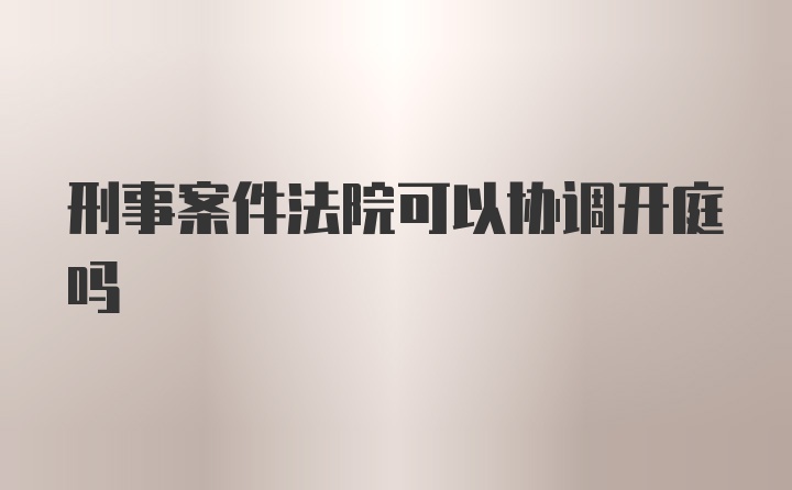 刑事案件法院可以协调开庭吗