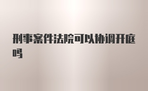 刑事案件法院可以协调开庭吗