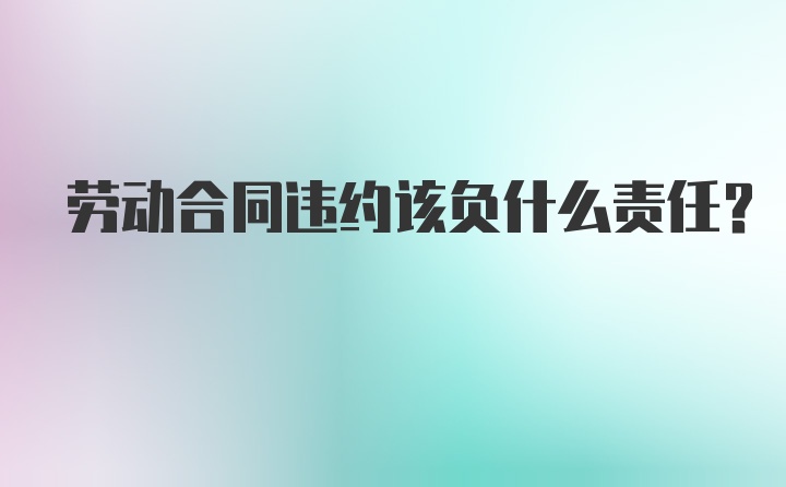 劳动合同违约该负什么责任？