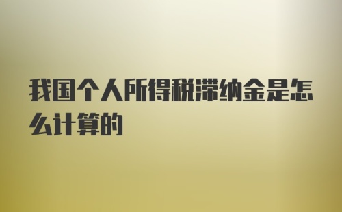 我国个人所得税滞纳金是怎么计算的