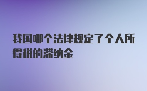 我国哪个法律规定了个人所得税的滞纳金