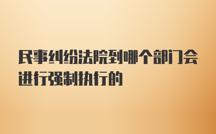 民事纠纷法院到哪个部门会进行强制执行的