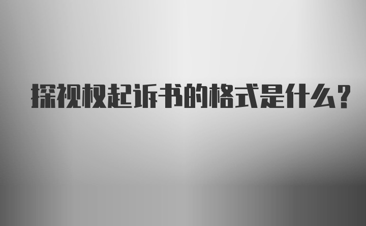 探视权起诉书的格式是什么？