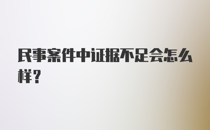 民事案件中证据不足会怎么样？