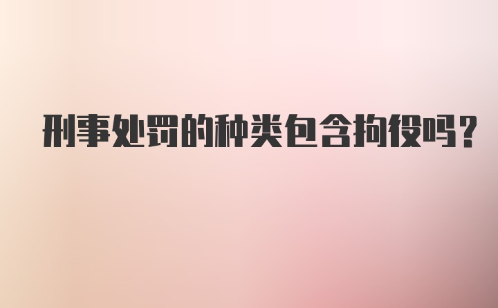 刑事处罚的种类包含拘役吗？