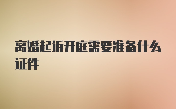 离婚起诉开庭需要准备什么证件