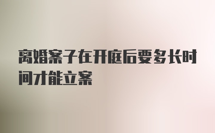 离婚案子在开庭后要多长时间才能立案