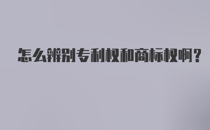 怎么辨别专利权和商标权啊？