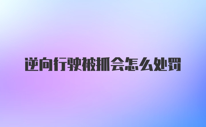 逆向行驶被抓会怎么处罚