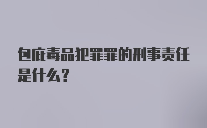 包庇毒品犯罪罪的刑事责任是什么?