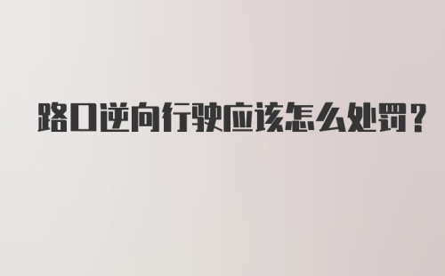 路口逆向行驶应该怎么处罚？