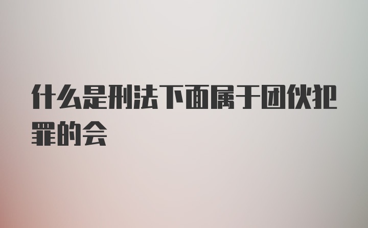 什么是刑法下面属于团伙犯罪的会