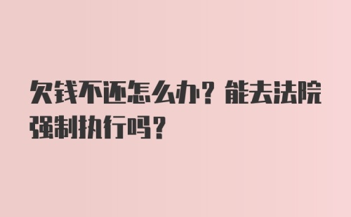 欠钱不还怎么办？能去法院强制执行吗？