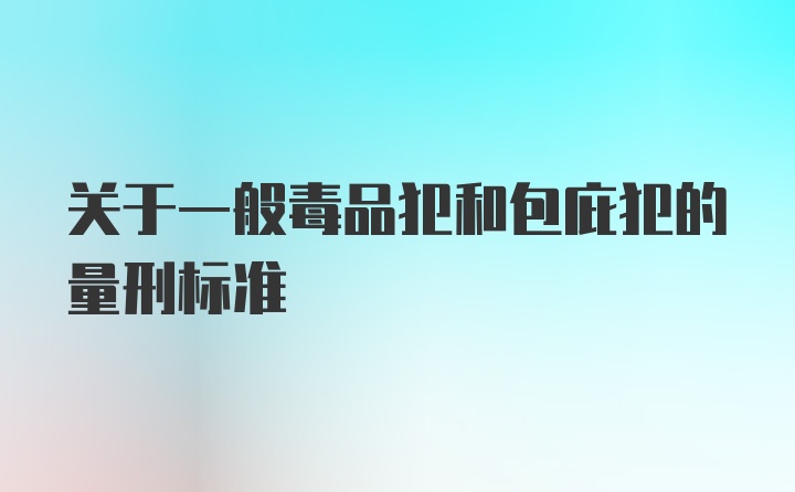 关于一般毒品犯和包庇犯的量刑标准