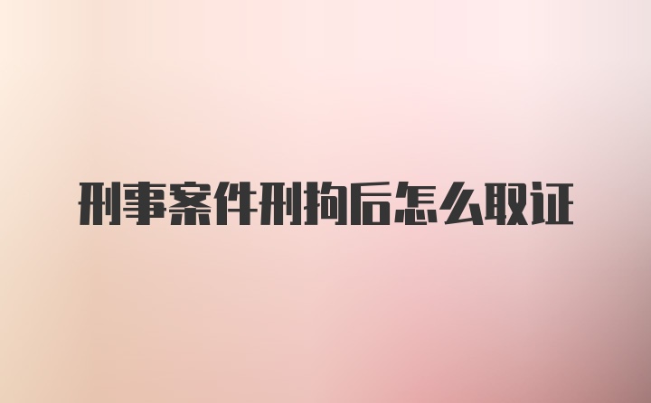 刑事案件刑拘后怎么取证