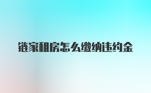 链家租房怎么缴纳违约金