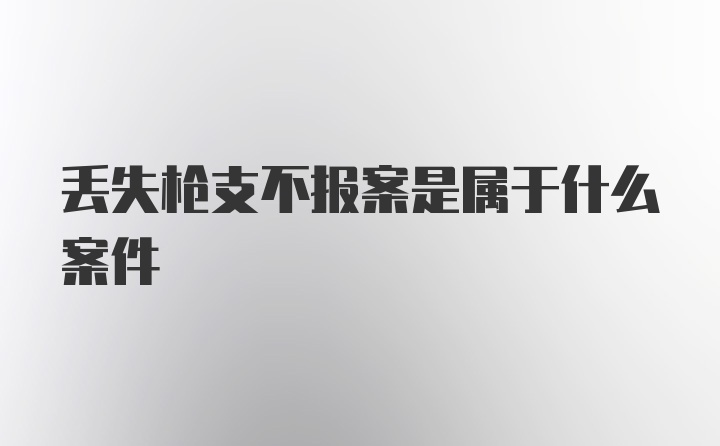 丢失枪支不报案是属于什么案件