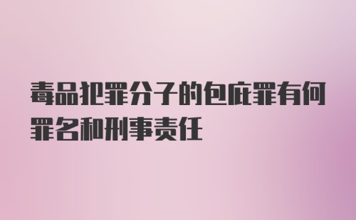 毒品犯罪分子的包庇罪有何罪名和刑事责任