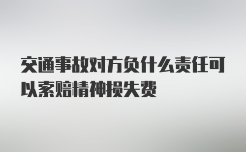 交通事故对方负什么责任可以索赔精神损失费