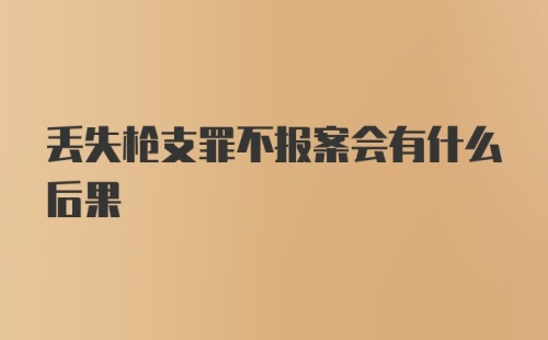 丢失枪支罪不报案会有什么后果