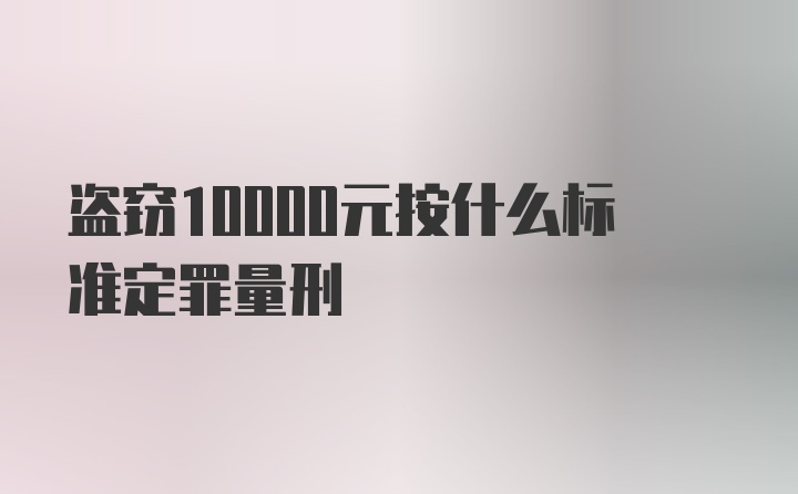 盗窃10000元按什么标准定罪量刑