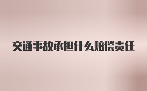 交通事故承担什么赔偿责任